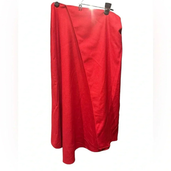 Vince NWT Women's Red Asymmetrical Drape Side Zip A Line Skirt Size 8 - Picture 3 of 11